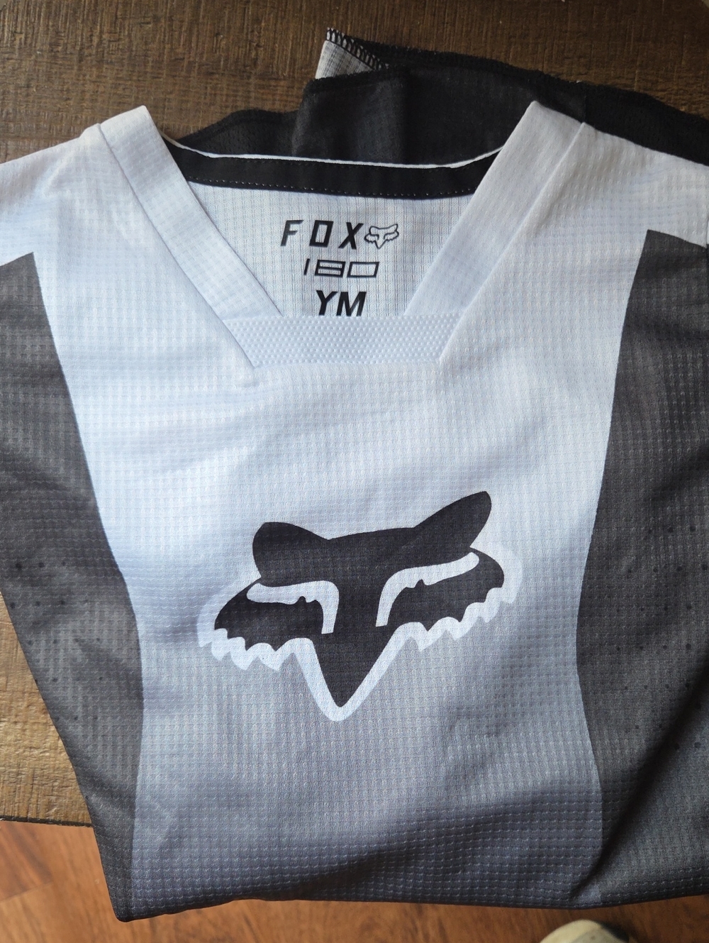 Fox Men’s White and Black Performance Jersey with Fox Head Logo
